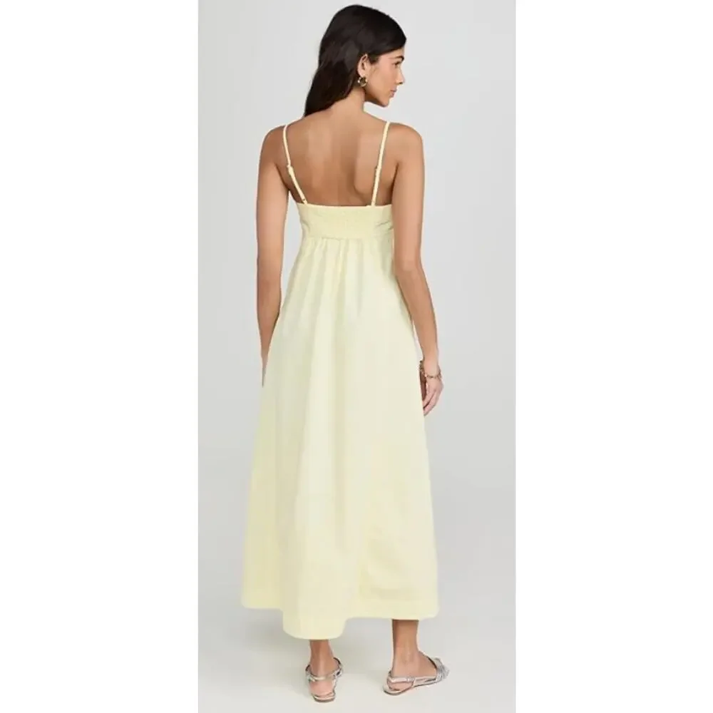 FREE PEOPLE WOMENS SIZE LARGE JUST JILL MAXI DRESS YELLOW BOHO NEW - Picture 2 of 13